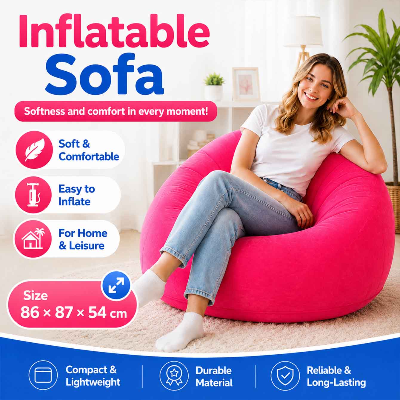 Outdoor Camping Couch - 1 szt. Nadmuchiwane pufy do siedzenia,