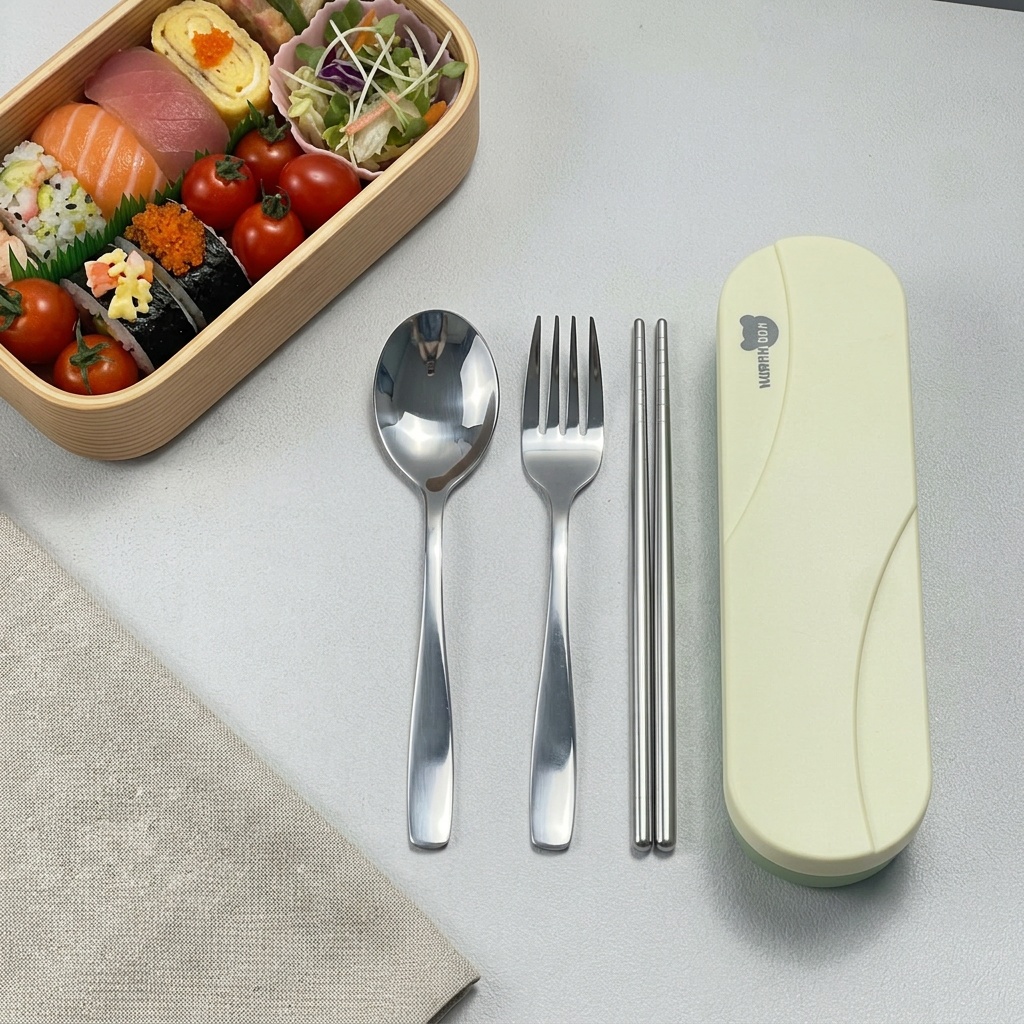 Camp Utensil Set - Przenośny zestaw sztućców ze stali nierdzewnej: