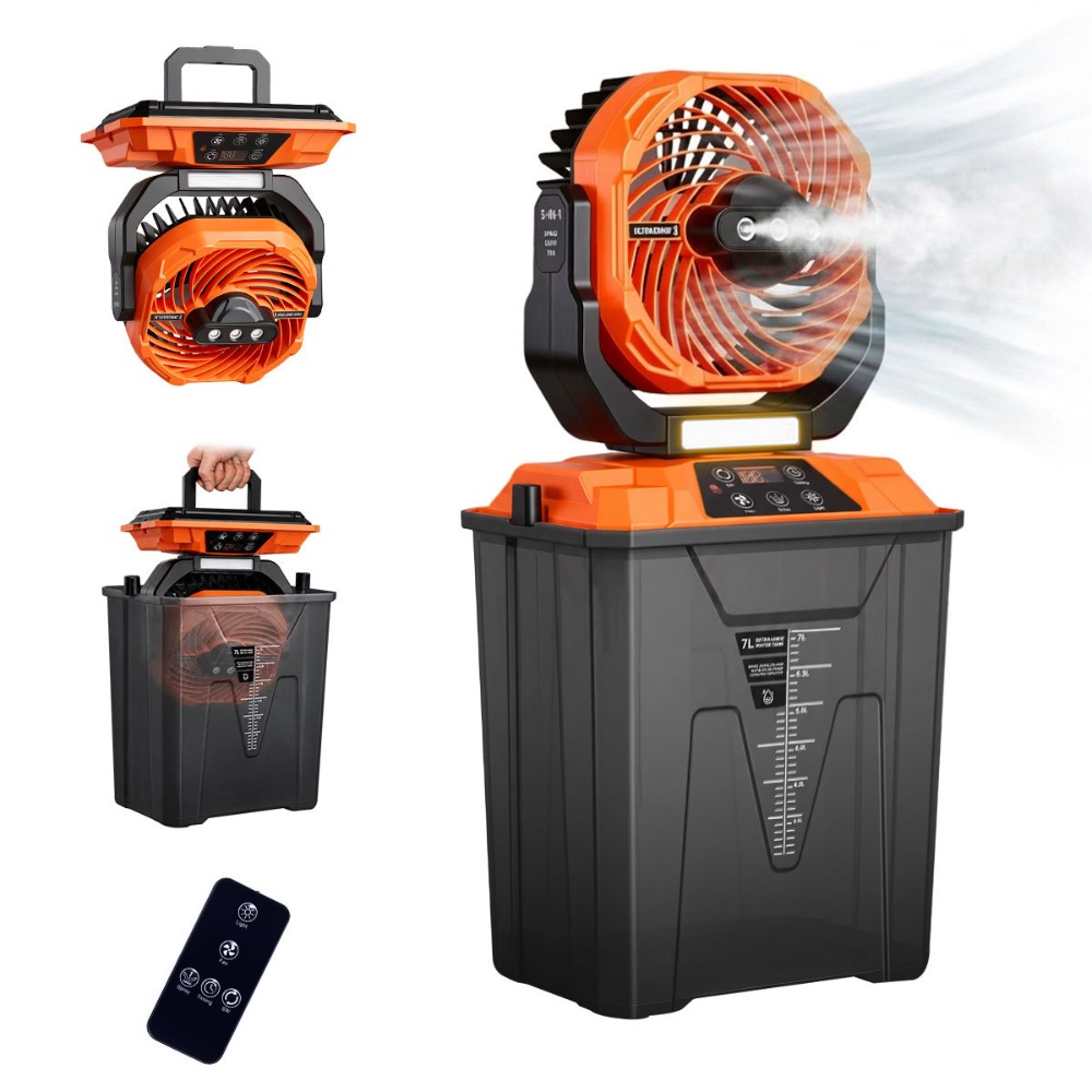 Outdoor Camping Misting Fan - Duży wentylator zraszający do kampera z