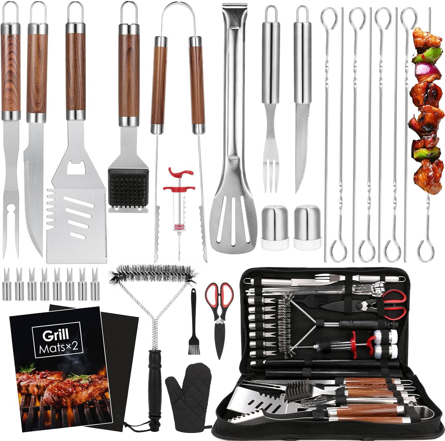 Camp Utensil Set - 34-częściowy zestaw wytrzymałych narzędzi do grillowania