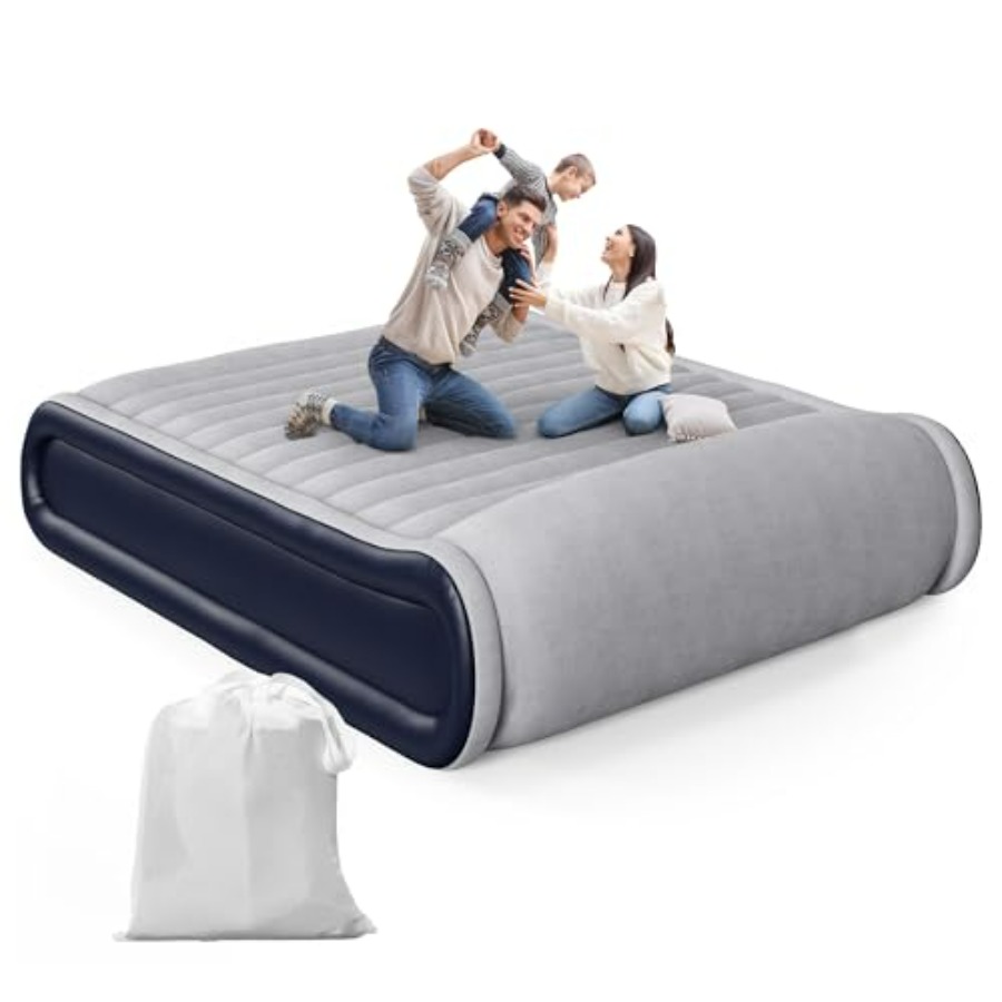 Camp Pillow Compressible - Materac dmuchany Queen z wbudowaną pompką