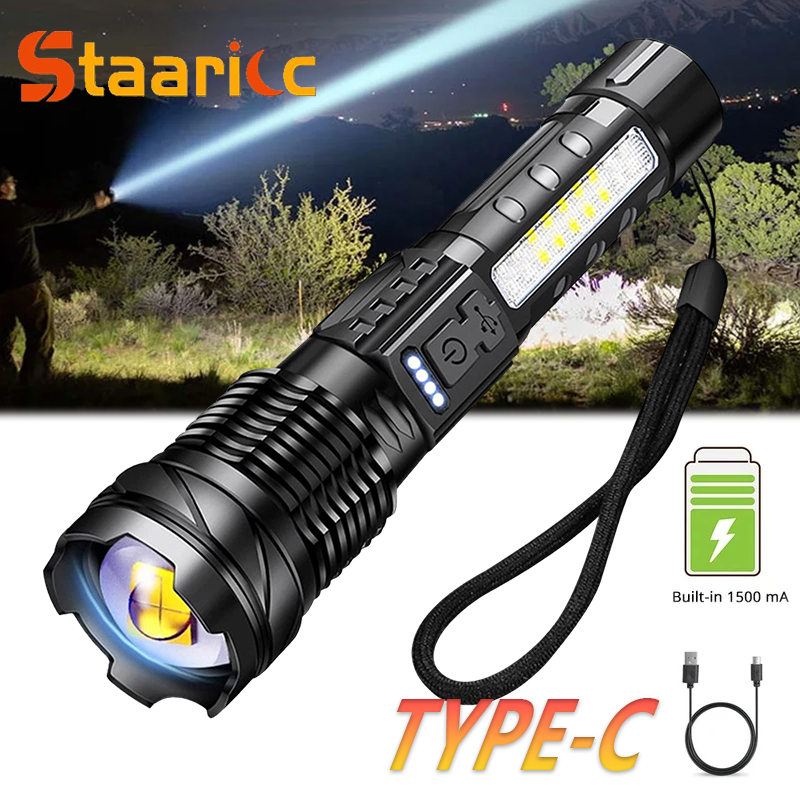 Outdoor Camping Adventure - Mocna latarka LED XHP50, wodoodporna, zasilana