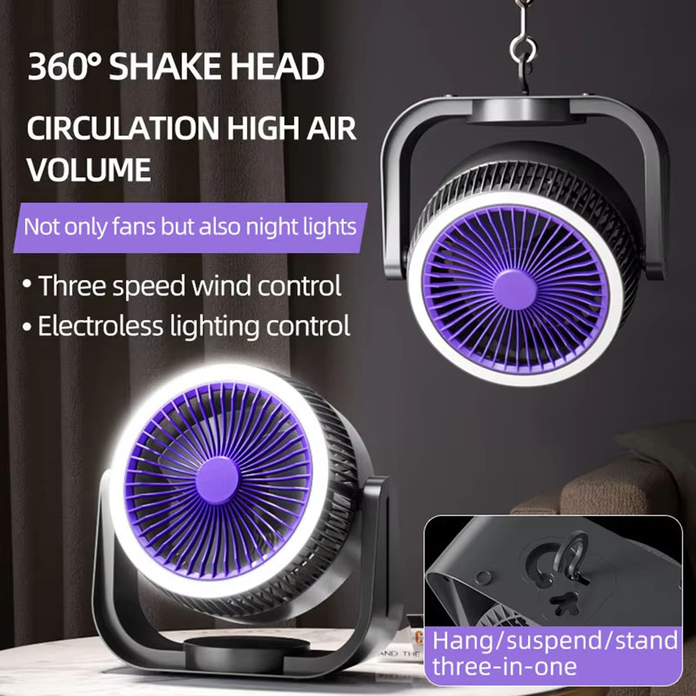 Outdoor Camping Misting Fan - Przenośny wentylator USB z możliwością ładowania,