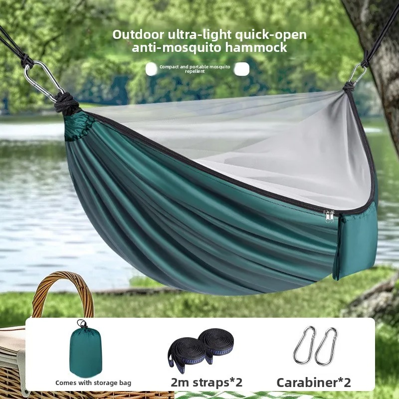 Outdoor Camping Mosquito Net - Lekki hamak kempingowy z moskitierą 270x140cm,