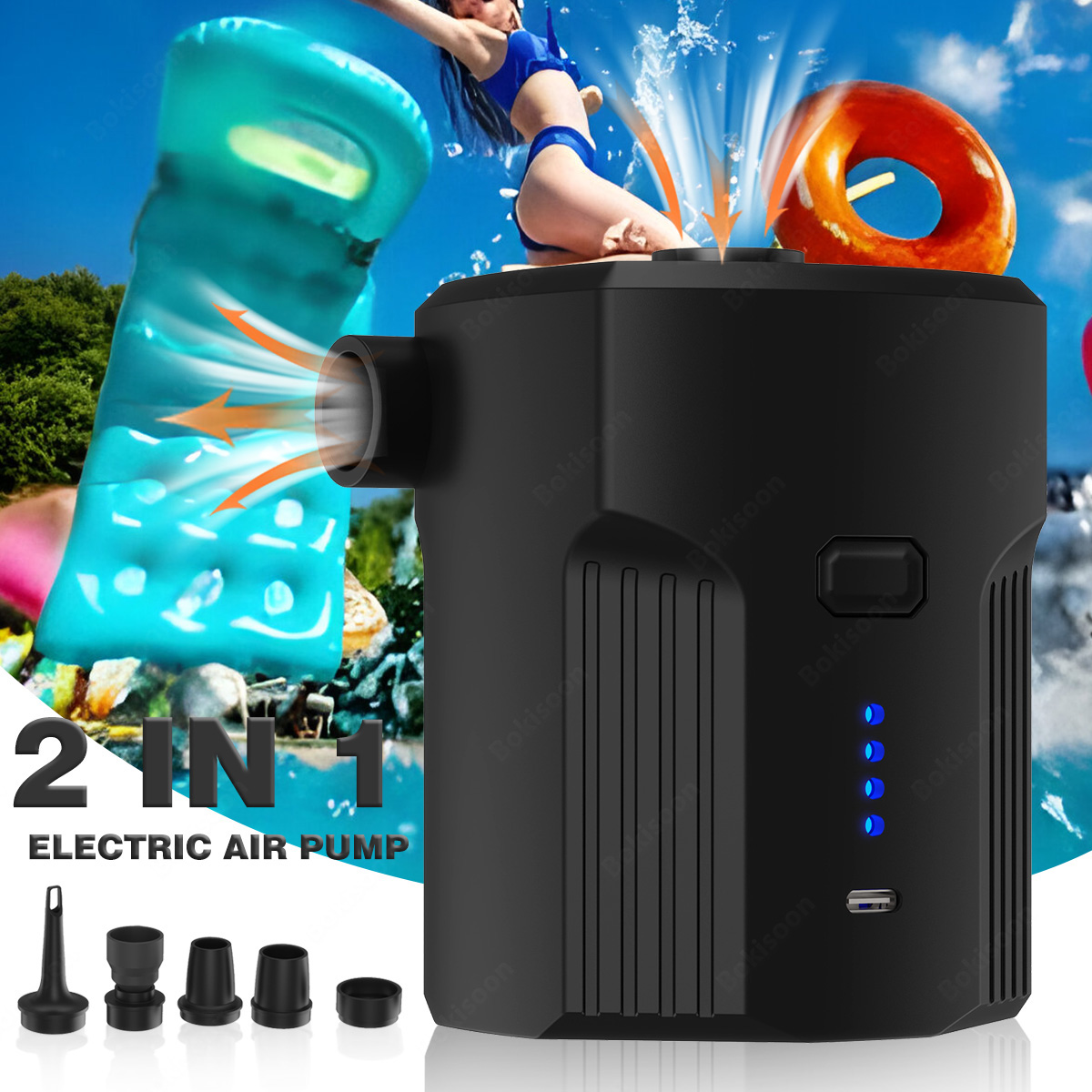 Outdoor Camping Cot - Przenośna elektryczna pompka do dmuchania z