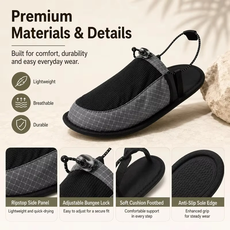 Ultralekkie składane buty outd – Outdoor Camping Slippers recenzja i cena