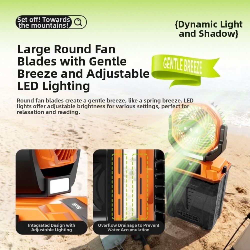 Duży wentylator zraszający do  – Outdoor Camping Misting Fan recenzja i cena