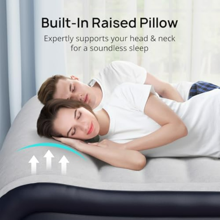 Materac dmuchany Queen z wbudo – Camp Pillow Compressible recenzja i cena