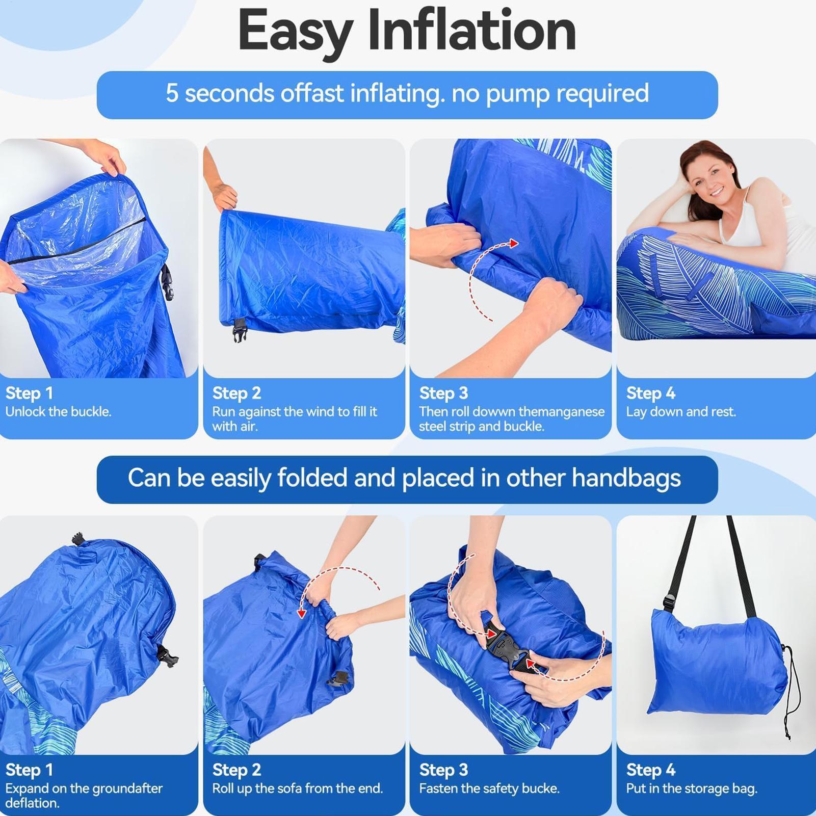 Nadmuchiwany leżak z osłoną pr – Outdoor Camping Couch recenzja i cena