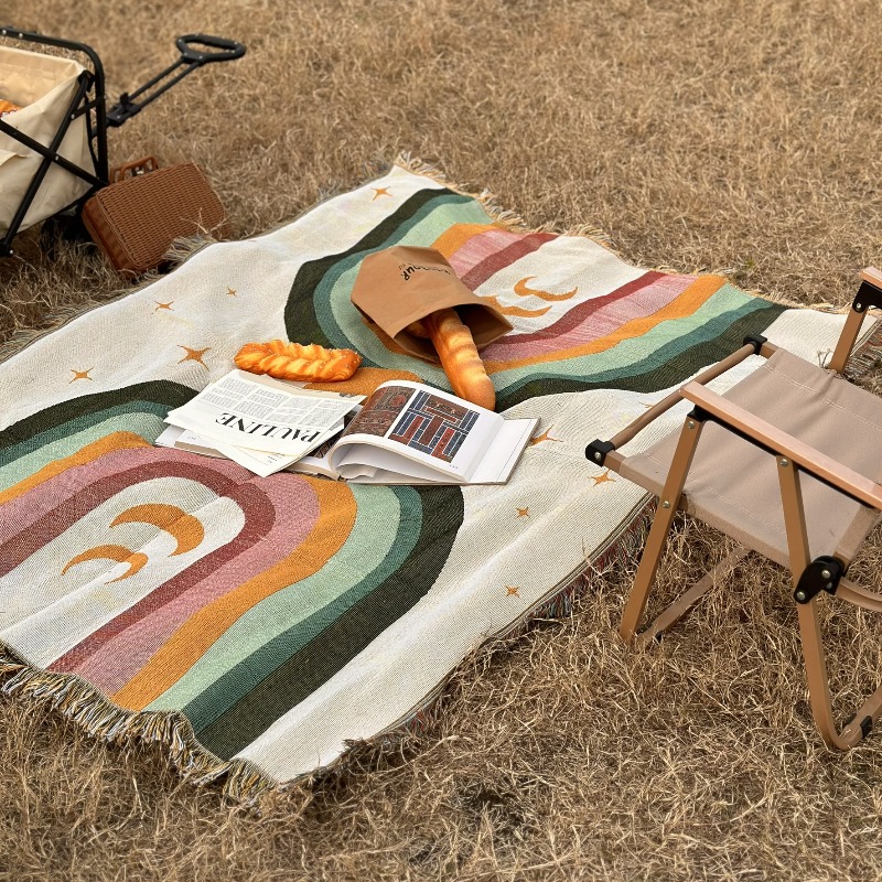 Bardzo Gruby Miękki Koc w Pask – Outdoor Camping Decor Ideas recenzja i cena
